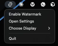 Airmark menu bar options